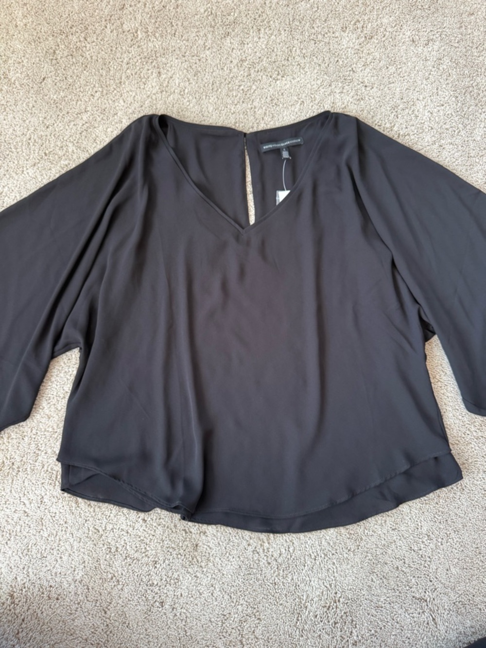 NWT WHBM V Neck Kimono Blouse L